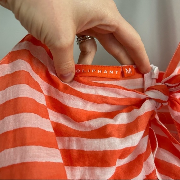 Oliphant Stripe Front Tie Midi‎ Tiered Dress - Picture 5 of 6